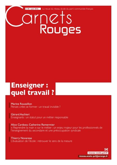 Enseigner  quel travail ?