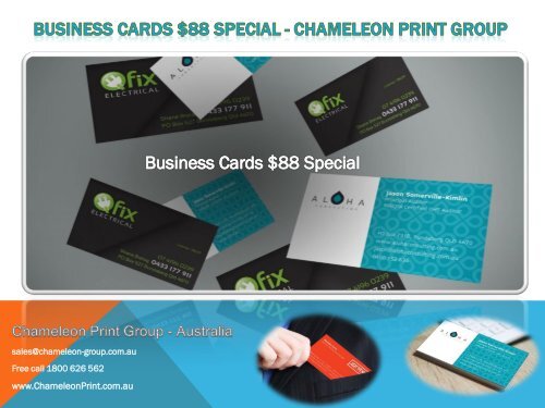 Business Cards $88 Special - Chameleon Print Group - Australia