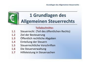 Grundlagen des allgemeinen Steuerrechts