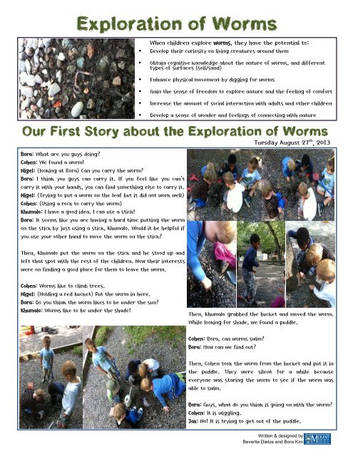 Worm Exploration Exploration of worms part one