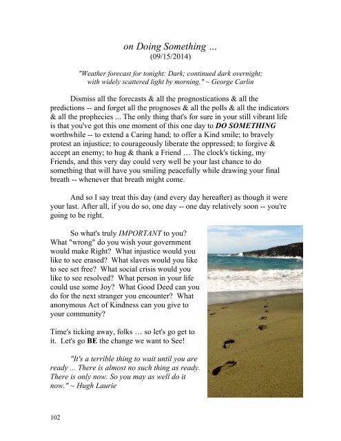 Wisdoms from the Journey - Vol VIII (Jan thru Oct 2014)