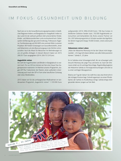 Jahresbericht Andheri Hilfe 2015