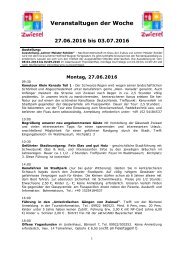 Zwieseler Wochenprogramm 27.06. - 03.07.2016