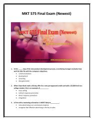 MKT 575 Final Exam (Newest) 