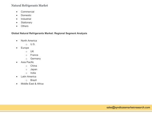 Natural Refrigerants Market share,Forecast, Analysis 2020.