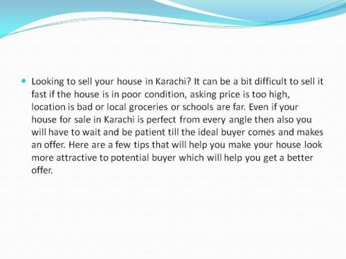 Tips for Selling your House in Karachi