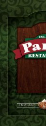 Pane's Restaurant - Dinner Menu