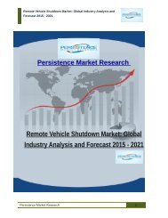 Remote Vehicle Shutdown Market: Global Industry Analysis and Forecast 2015 - 2021