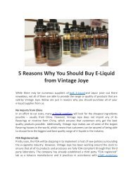 5 Reasons Why You Should Buy E-Liquid from Vintage Joye