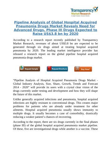 Pipeline Hospital Acquired Pneumonia Drugs Market