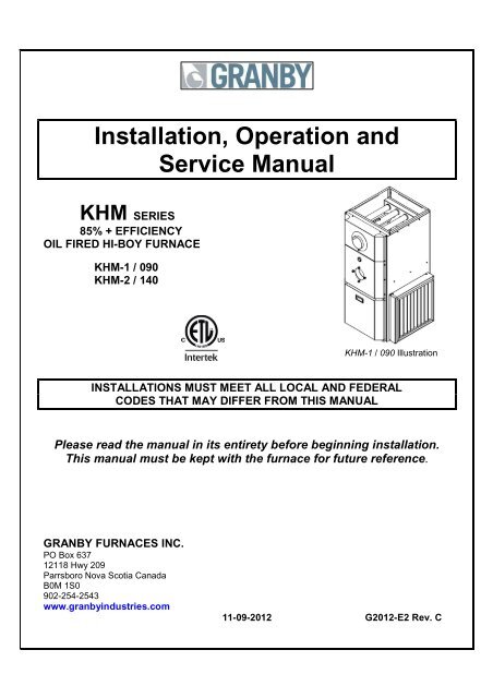 KHM Manual - 2012-11-09 - E2 Rev C - Granby Industries