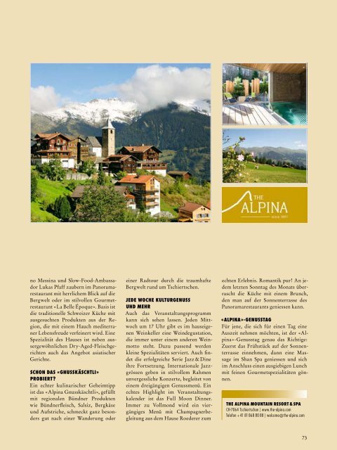 Graubünden Exclusiv – Sommer 2016