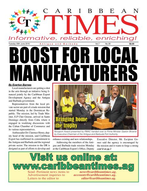 Caribbean Times 39th Issue - Tuesday 28th June 2016