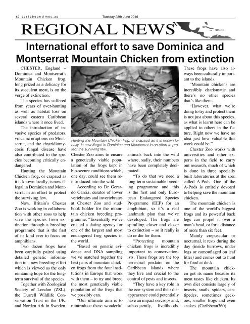 Caribbean Times 39th Issue - Tuesday 28th June 2016