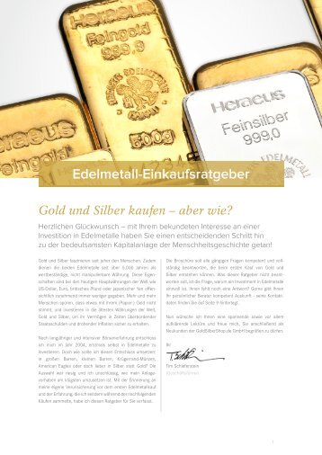 Edelmetallkauf Einkaufsratgeber