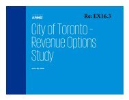 City of Toronto – Revenue Options Study