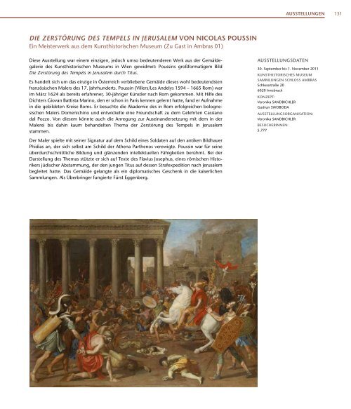 Jahresbericht 2011 - Presse - Kunsthistorisches Museum Wien