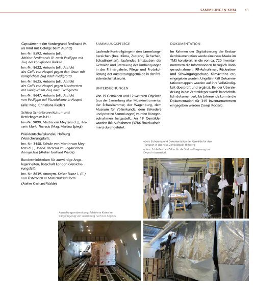 Jahresbericht 2011 - Presse - Kunsthistorisches Museum Wien