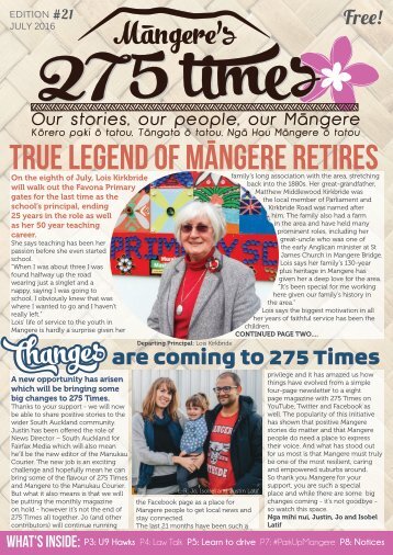 Mangere's 275 Times July 2016