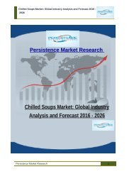 Chilled Soups Market: Global Industry Analysis and Forecast 2016 - 2026