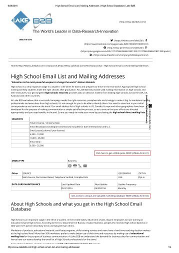 high school email addresses