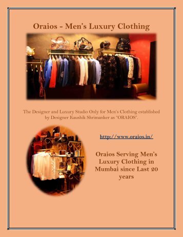 Luxury Clorthing for Men's in Mumbai