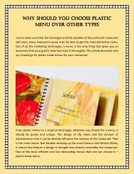 Why Should You Choose Plastic Menu Over Other Types