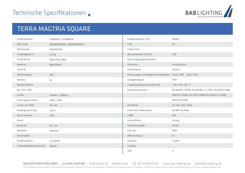 TERRA MAGTRiA Square - Produktblatt