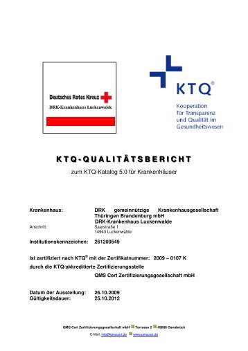KTQ Qualitätsbericht DRK Krankenhaus Luckenwalde