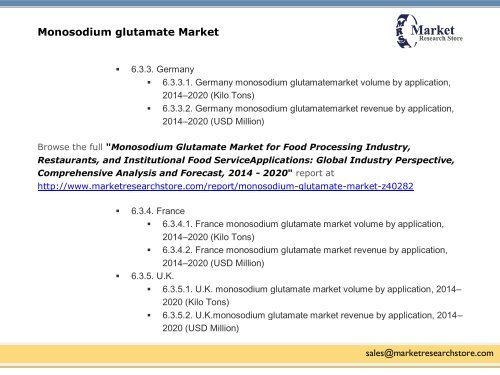 Monosodium glutamate Market