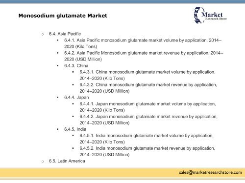 Monosodium glutamate Market