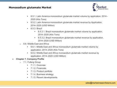 Monosodium glutamate Market