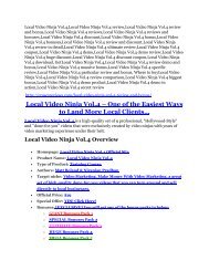 Local Video Ninja Vol.4 review-SECRETS of Local Video Ninja Vol.4 and $16800 BONUS