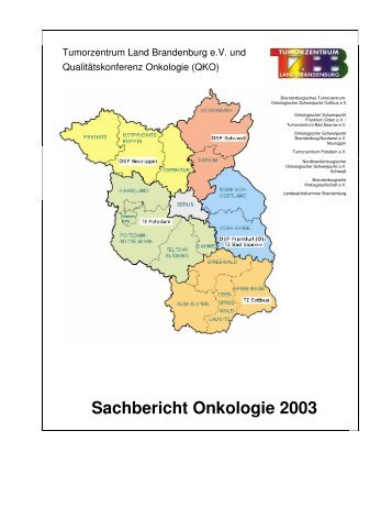 Sachbericht Onkologie 2003 - Tumorzentrum Land Brandenburg