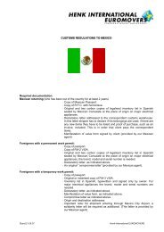 CUSTOMS REGULATIONS TO MEXICO Required documentation ...