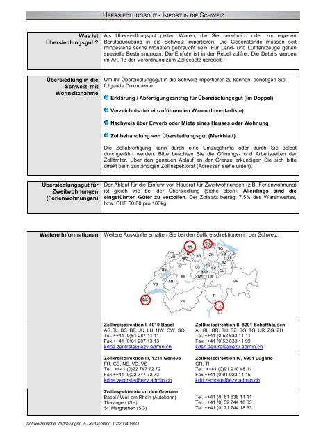 Was ist ÃÂbersiedlungsgut ?  ÃÂbersiedlung in die Schweiz mit ...