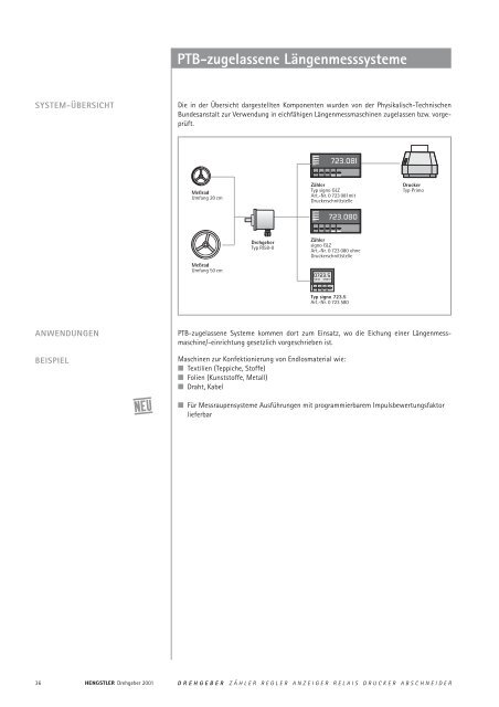 PTB-zugelassene Längenmesssysteme - Hengstler