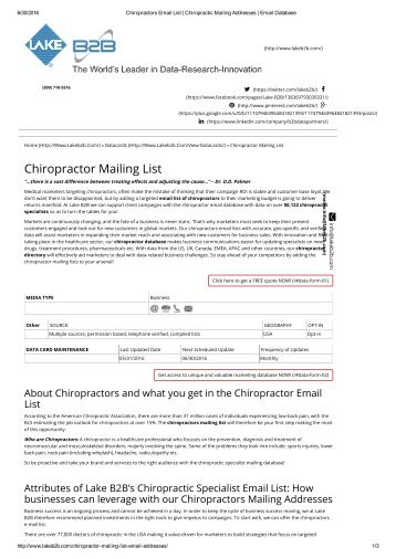 chiropractors mailing addresses