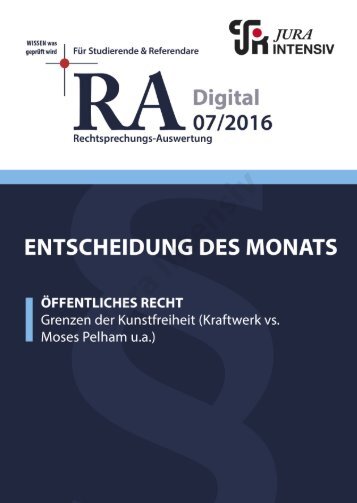 RA 07/2016 - Entscheidung des Monats