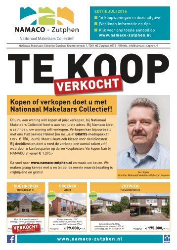 NAMACO Zutphen Woonmagazine, uitgave juli 2016