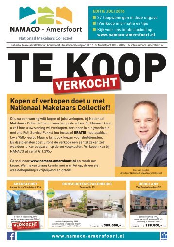 NAMACO Amersfoort Woonmagazine, uitgave juli 2016