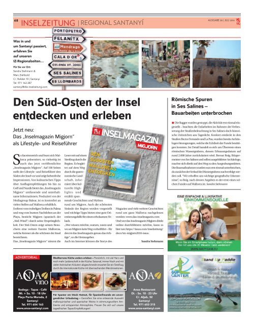 Die Inselzeitung Mallorca Juli 2016