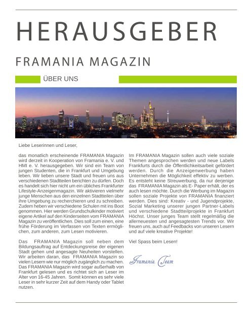 Framania Ausgabe Juli 2016