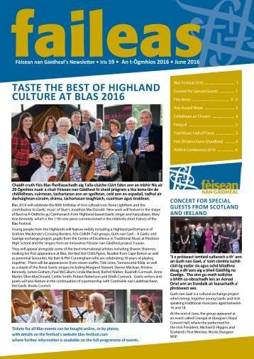 TASTE THE BEST OF HIGHLAND CULTURE AT BLAS 2016