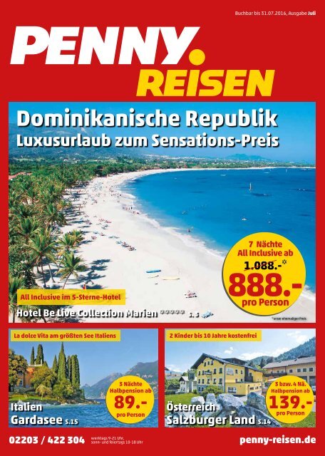 PENNY Reisen Flyer Juli 2016