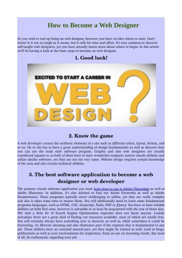 How to Become a Web Designer