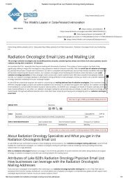 radiation oncologists mailing address list 