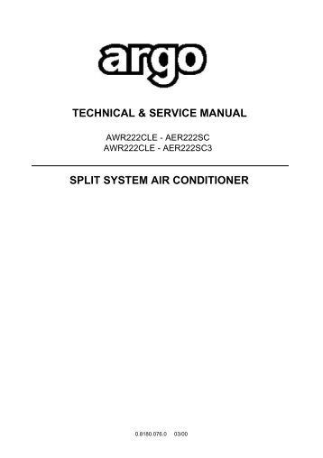 technical & service manual split system air conditioner