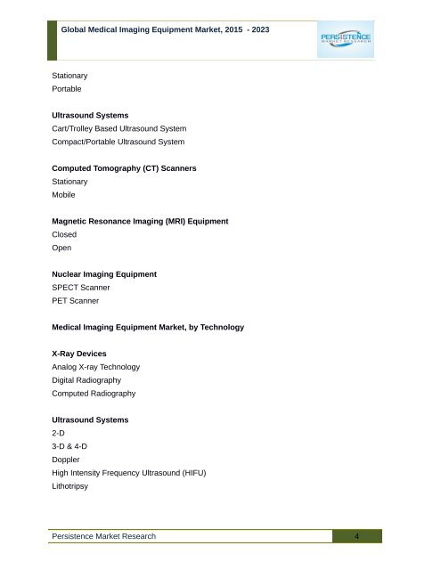 Medical Imaging Equipment Market