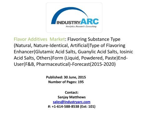 Flavor Additives  Market